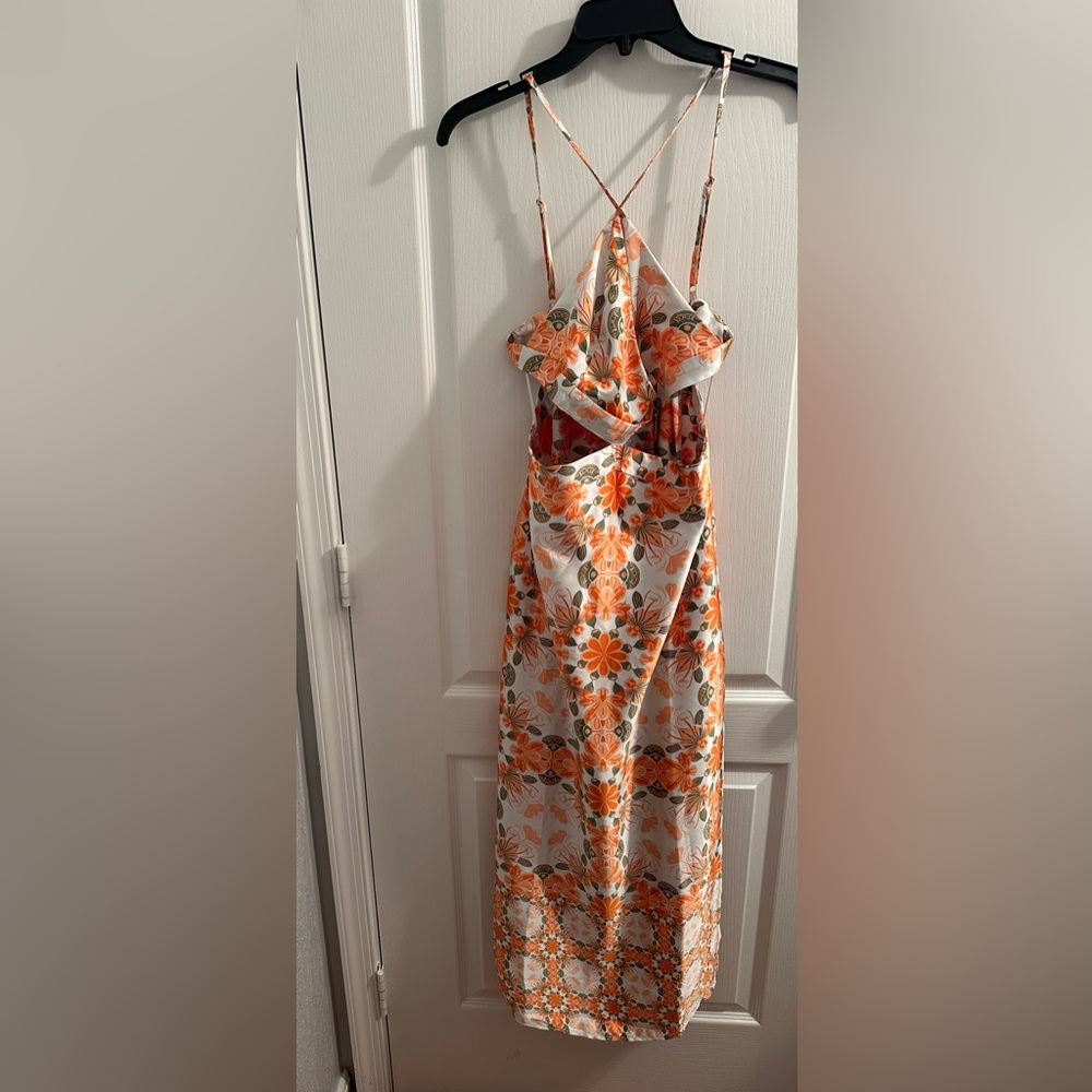 House of Harlow 1960 Orange Floral Cut-out Strappy Maxi Dress. Brand NWT - Picture 12 of 12